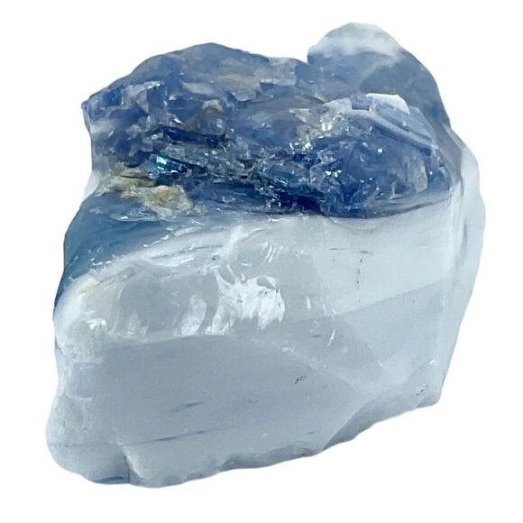 Cobalt Milk Glass Art Glass Cullet Layered Glowing Manganese Slag Glass #4GX145 - Picture 5 of 7